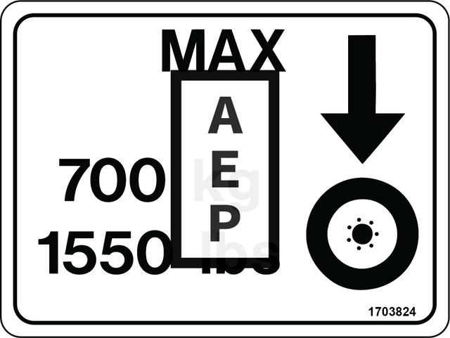 JLG 1703824 Decal Wheel Load 2646E2