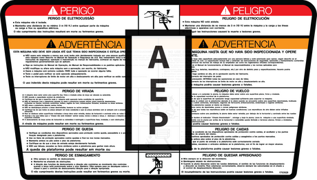 JLG 1703928 Decal Warning Plt Lat