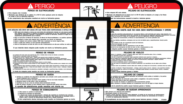 JLG 1703928 Decal Warning Plt Lat