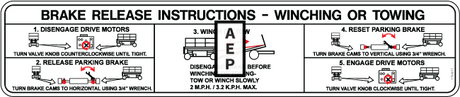 JLG 1704017 Decal Towing Winching Instr