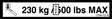 JLG 1704112 Decal 230 500 Max Cap