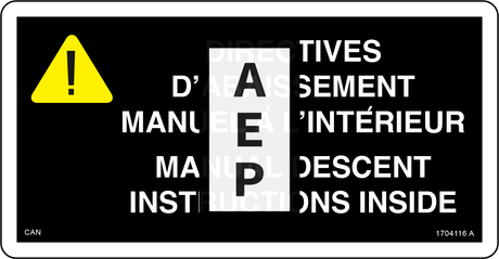 JLG 1704116 Decal Man Des Instr Insidecan