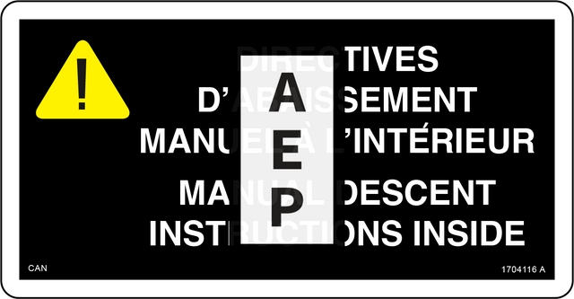 JLG 1704116 Decal Man Des Instr Insidecan