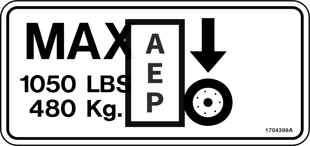 JLG 1704399 Decal Wheel Load 1932E2