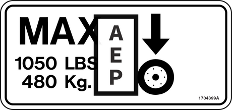 JLG 1704399 Decal Wheel Load 1932E2