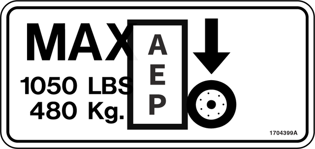 JLG 1704399 Decal Wheel Load 1932E2