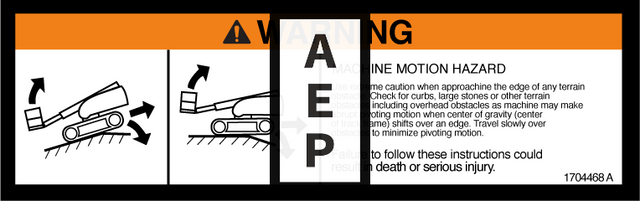 JLG 1704468 Decal Mach Motion Hazard