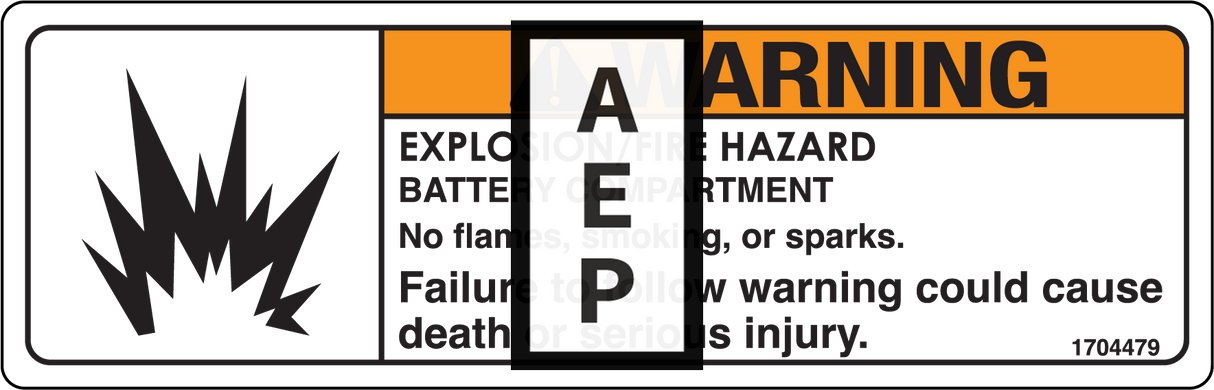 JLG 1704479 Decal Warning Battery