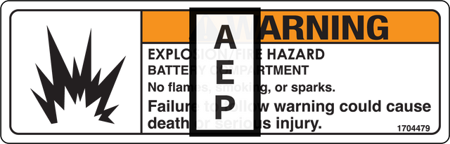 JLG 1704479 Decal Warning Battery