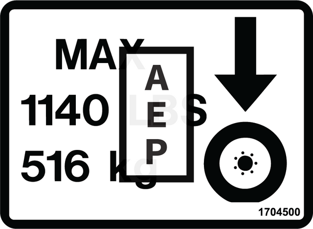 JLG 1704500 Decal Wheel Loadd L B J Chi
