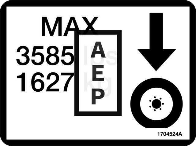 JLG 1704524 Decal Max Tire Load
