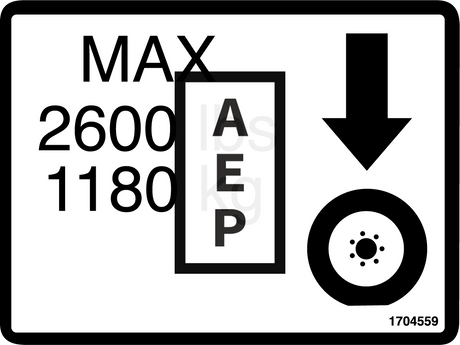 JLG 1704559 Decal Max Tire Load