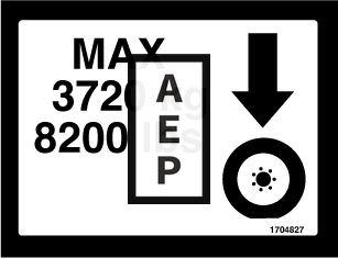 JLG 1704827 Decal Max Tire Load 6200#