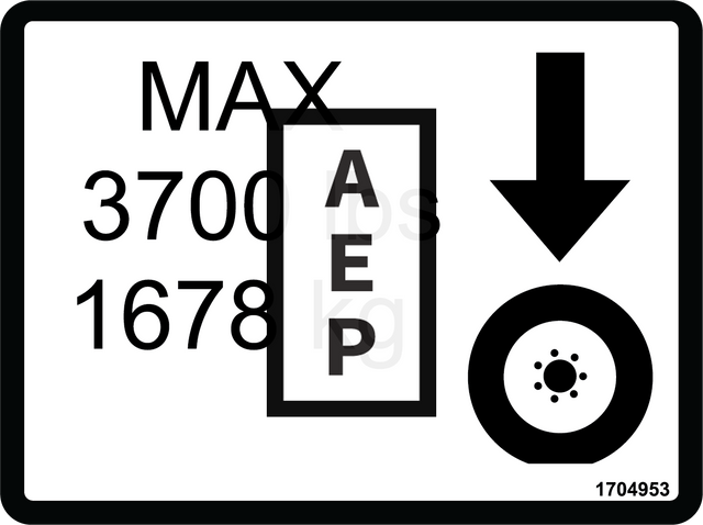 JLG 1704953 Decal Max Tire Load