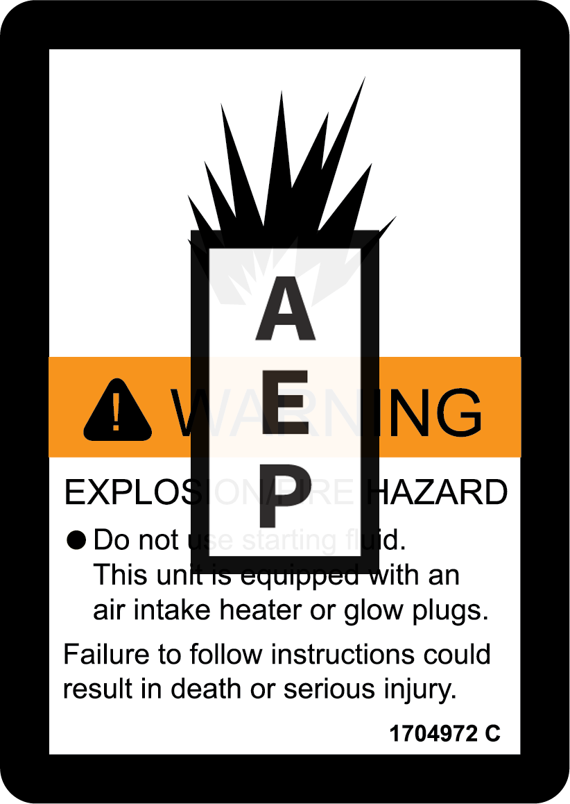 JLG 1704972 Decal Warning Explosionusa
