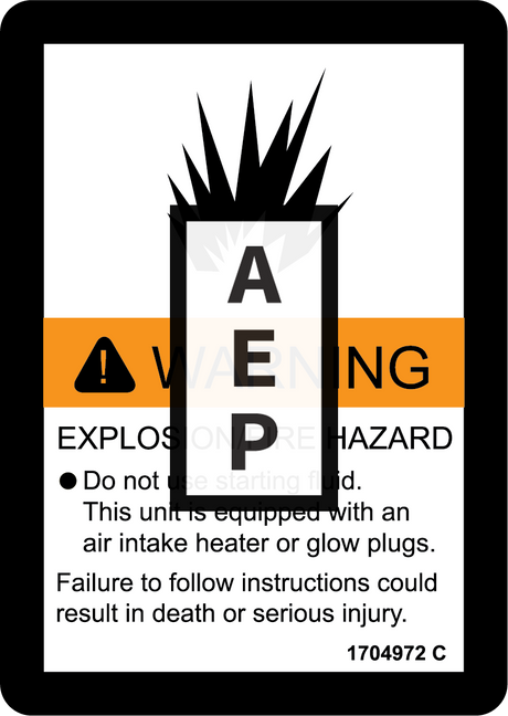 JLG 1704972 Decal Warning Explosionusa