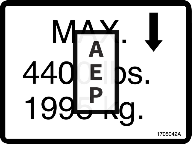 JLG 1705042 Decal Max Load Jacks