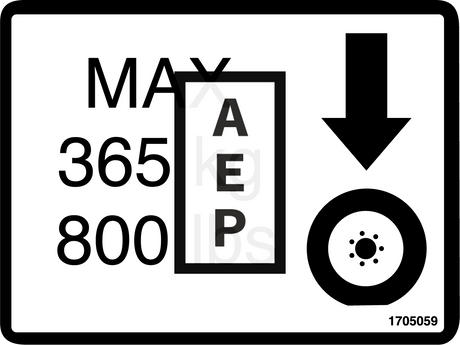 JLG 1705059 Decal Wheel Loads