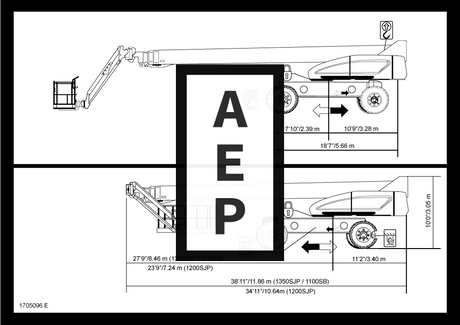 JLG 1705096 Decal Lift Diagram 1200 1350