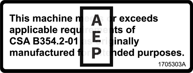 JLG 1705303 Decal Csa Decal