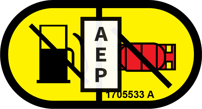 JLG 1705533 Decal Lp Gasoline Shutoff