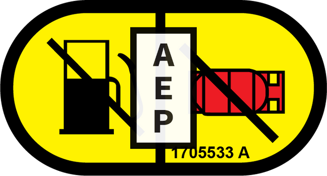 JLG 1705533 Decal Lp Gasoline Shutoff