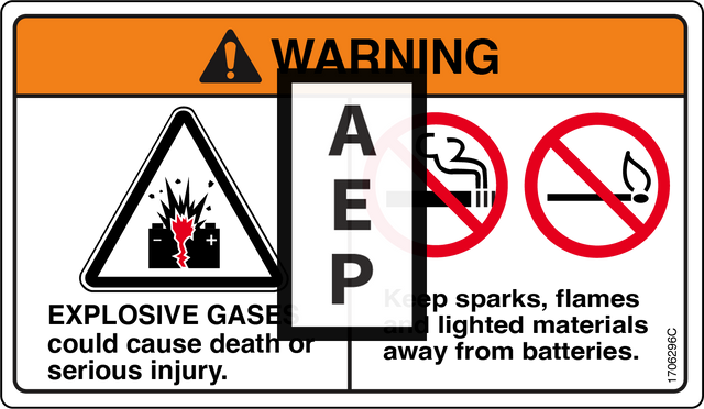 JLG 1706296 Decal Battery Warning_Lull
