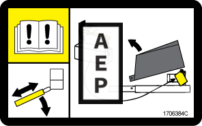 JLG 1706384 Decal Manual Descent Inside