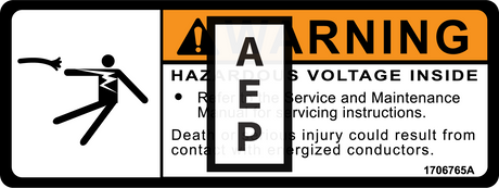 JLG 1706765 Decal Voltage Warning