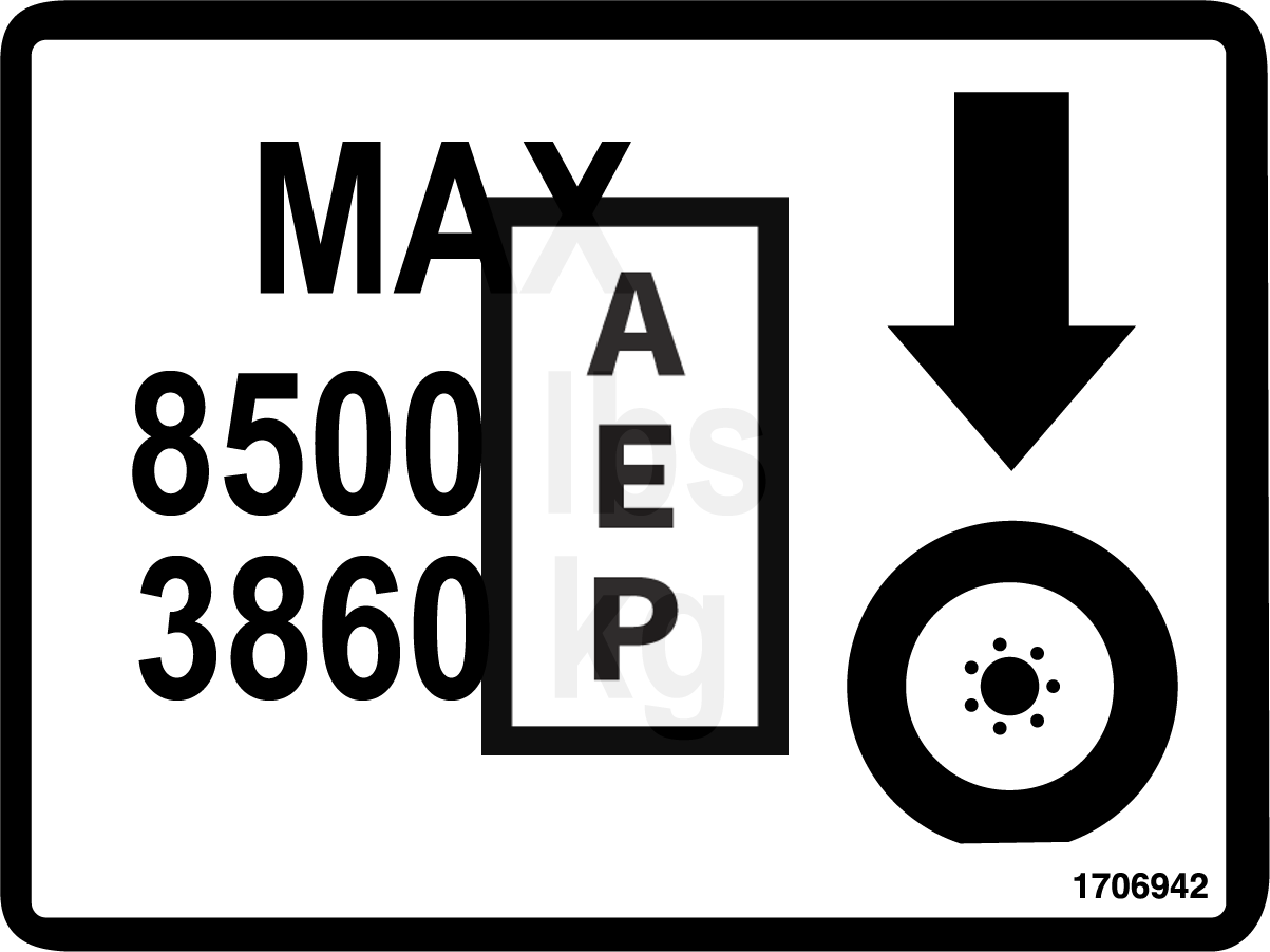 JLG 1706942 Decal Max Tire Load