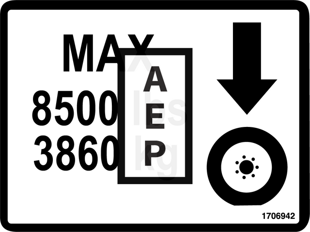 JLG 1706942 Decal Max Tire Load