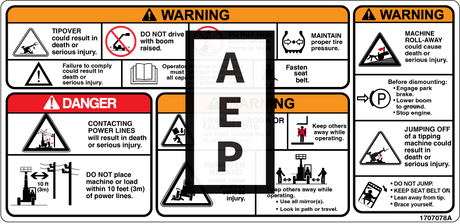 JLG 1707078 Decal Warning Cab
