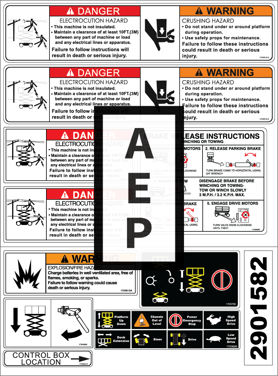JLG 2901582 Decal Kit Decal