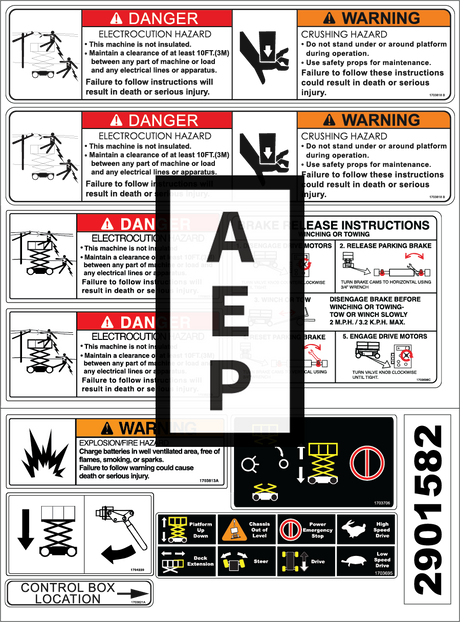 JLG 2901582 Decal Kit Decal