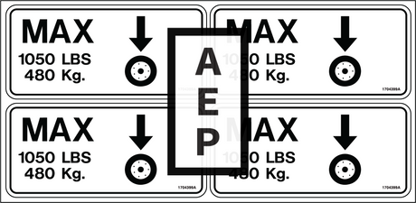 JLG 2901849 Decal Kit Wheel Load Decals 1932E2