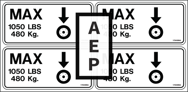 JLG 2901849 Decal Kit Wheel Load Decals 1932E2