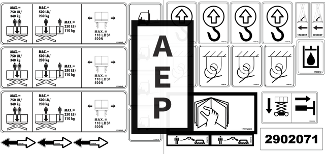 JLG 2902071 Decal Kit Pictogram 20 26 E2