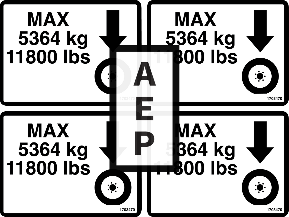 JLG 2902304 Decal Kit Max Tire Load