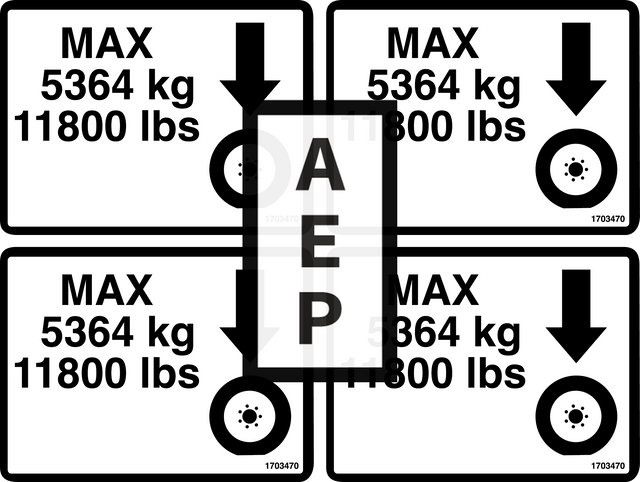 JLG 2902304 Decal Kit Max Tire Load