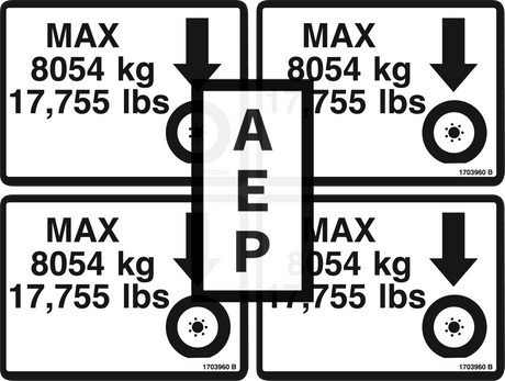 JLG 2902353 Decal Kit Max Tire Load 800A