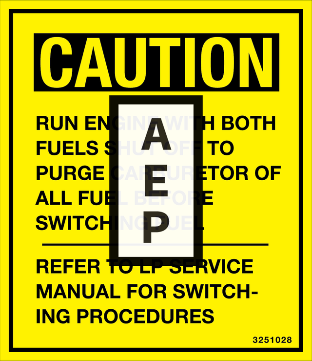 JLG 3251028 Decal Nameplate Caution Df