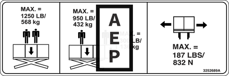 JLG 3252689 Decal Nameplate Capacity