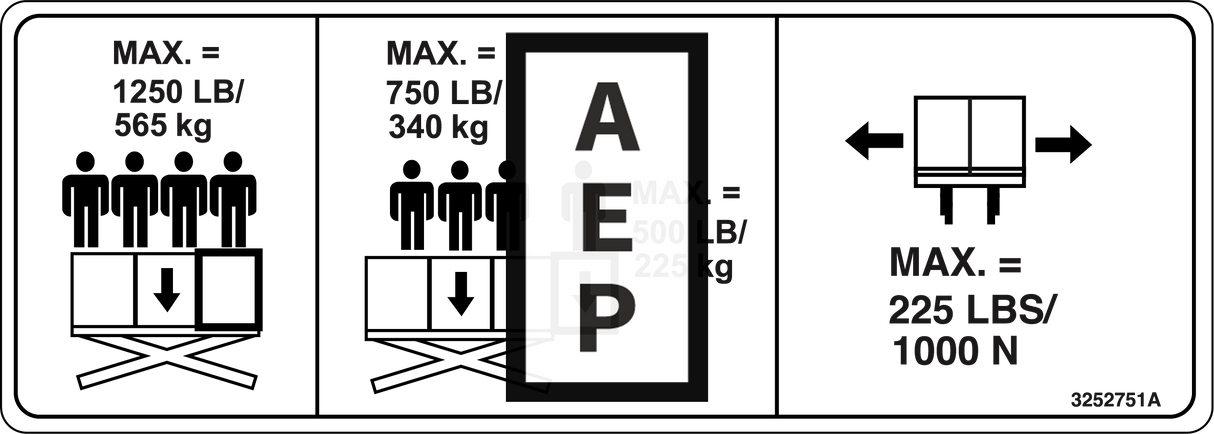 JLG 3252751 Decal Nameplt Capext Deckc D L B J