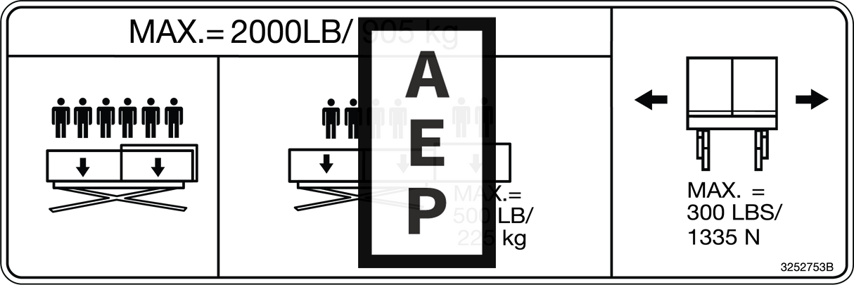 JLG 3252753 Decal Namplt Capfront Extd C L B J