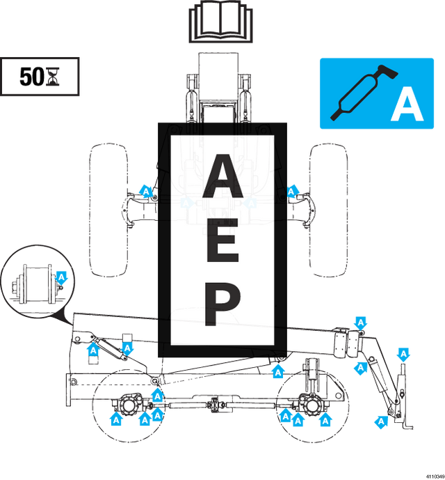 JLG 4110349 Decal Lube Chart