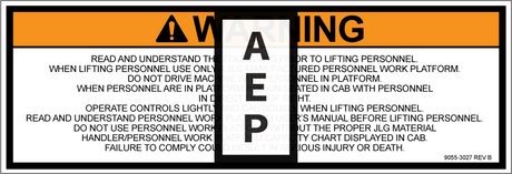 JLG 90553027 Decal Warning Decal
