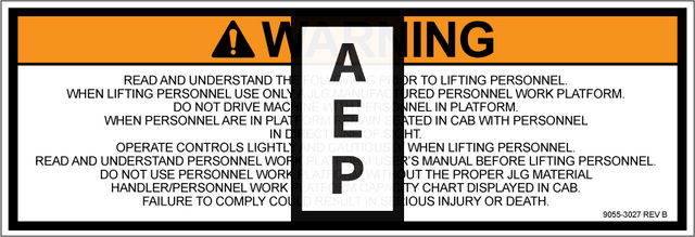 JLG 90553027 Decal Warning Decal