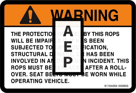 JLG 91164094 Decal Rops Decal