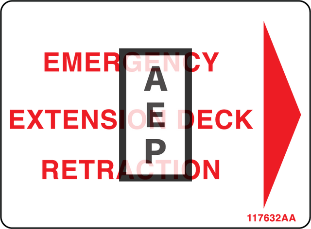 Skyjack 117632 Decal Emerg Retraction