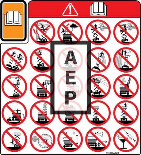 Skyjack 172267 Decal Danger Hazards Pict